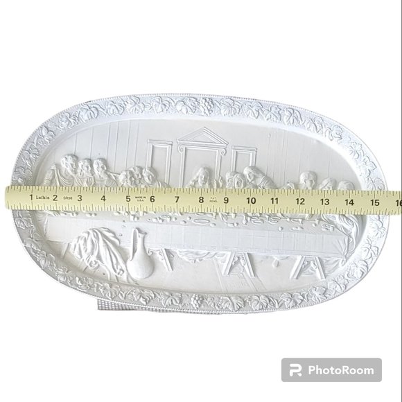 Vintage Ajax Last Supper Painted Brass Wall Hanging Easter Made in Japan - Picture 7 of 11